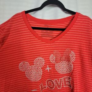 Limited Edition Disney Striped Plus Size 4X (4 Xl) Top Shirt